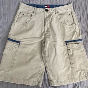 EUC Tommy Hilfiger Mens Khaki Cargo Shorts Size 35